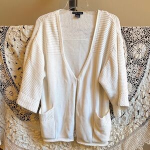 Katie Todd White One Button Cardigan Size Large